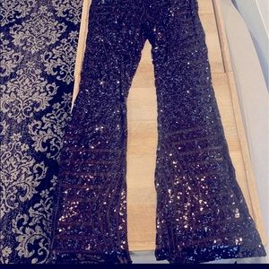 Sequined bell bottoms